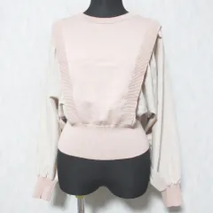 美品 BLUE LABEL CRESTBRIDGE ブルーレーベルクレストブリッジ バックリボン ドルマンスリーブニット プルオーバー 38 ピンク レディース 古着 中古 USED