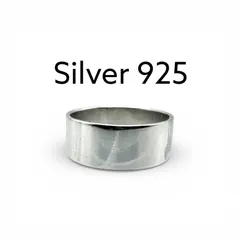 【シンプルな美しさ】プレーン Silver 925 刻印 00s Vintage Design Ring シルバー デザイン リング 20.5号 21号 ワイド　大ぶり ストリート モード　メンズ