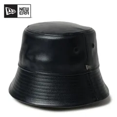 ニューエラ バケット01 セーラーブリム シンセティックレザー バケットハット ブラック 合成皮革 メタルロゴ ユニセックス NEW ERA 14667751 BUCKET-01 SB SYNTHETIC LEATHER (251206)