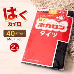 発熱タイツ レディース タイツ ホカロン あたたかい あったかい 防寒 40デニール 2足組 M-L L-LL 暖かい 蓄熱 アツギ 黒 atsugi 冬 秋 寒さ対策 2p (在庫限り)