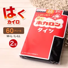 発熱タイツ レディース タイツ ホカロン あたたかい あったかい 防寒 60デニール 2足組 M-L L-LL 暖かい 蓄熱 アツギ 黒 atsugi 冬 秋 寒さ対策 2p (在庫限り)