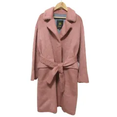美品 DRAWER ドゥロワー ウールシャギー ベルテッド ロングコート 6525-299-0518 38 ピンク レディース 古着 中古 USEDのサムネイル