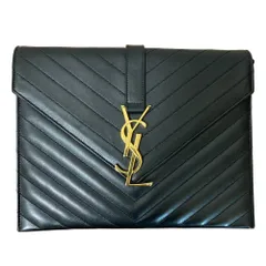 美品 SAINT LAURENT PARIS サンローランパリ BO MONOGRAMME カサンドラ Vステッチ チェーンショルダーバッグ ブラック レディース 古着 中古 USED 美品 SAINT LAURENT PARIS サンローランパリ BO MONOGRAMME カサンドラ