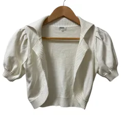 美品 FOXEY フォクシー ショートスリーブ ニットボレロ カーディガン サイズ38 ホワイト レディース 古着 中古 USED