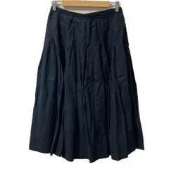 良品 MHL. マーガレットハウエル プリーツロングスカート サイズ2 ブラック レディース 古着 中古 USED