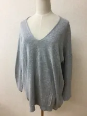 トラディショナルウェザーウェア 薄グレーコットンニット