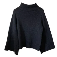 美品 L'Appartement アパルトモン ハイネック ウール カシミヤブレンド フレアスリーブ ニット セーター グレー レディース 古着 中古 USEDのサムネイル