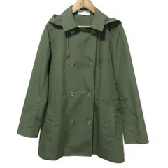 美品 MACKINTOSH PHILOSOPHY マッキントッシュフィロソフィー コットンレインクロス フーデットコート スプリングコート 38 グリーン レディース 古着 中古 USED