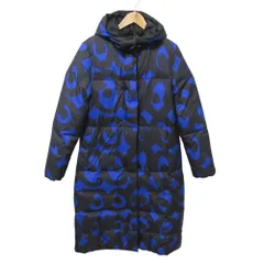 美品 Marimekko マリメッコ KISSAPOLLO ロングダウンコート XS ブルー ブラック レディース 古着 中古 USEDのサムネイル