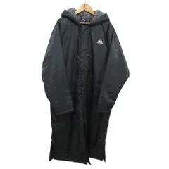 美品 adidas アディダス フーデッド ベンチコート L ブラック レディース 古着 中古 USED