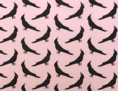 【ゆきちゃん限定】X2696 オカメインコ柄 シルエット ピンク 生地 1m