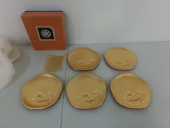 【TAKA73-49】◇金沢箔 伝統工芸品 銘々皿 菓子皿 5枚セット
