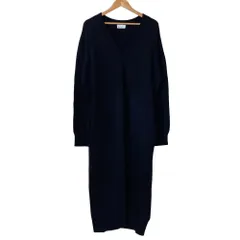 良品 RAEY レイ Vネック リサイクルカシミヤ ウール ニットワンピース サイズM ダークネイビー レディース 古着 中古 USED