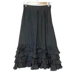 良品 23SS LOULOU WILLOUGHBY ルルウィルビー フリルロングスカート サイズ1 ブラック レディース 古着 中古 USED