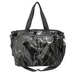 美品 LeSportsac レスポートサック ひとりっぷ ライアントラベルトート ショルダーバッグ ブラック レディース 古着 中古 USED