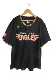 マジェスティック MAJESTIC 東北 楽天 ゴールデン イーグルス ユニフォーム 野球 スポーツ 応援グッズ シャツ 半袖 ロゴ 刺繍 ブラック サイズ L QQQ