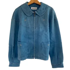 美品 Jocomomola ホコモモラ シビラ スウェットデニムジャケット 40 ブルー レディース 古着 中古 USED