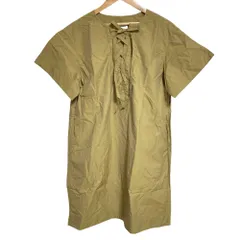 未使用 iliann loeb イリアンローブ レースアップ ワンピース M カーキ  レディース 古着 中古 USED