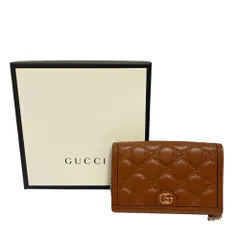 美品 GUCCI グッチ GGマトラッセ レザー チェーンウォレット 財布 ショルダーバッグ 723787 ブラウン レディース 古着 中古 USED