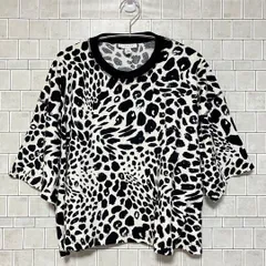トップショップ　Topshop　レオパード柄　Tシャツ　半袖　ショート丈　レディース　白　黒　Mサイズのサムネイル