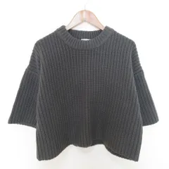 美品 HYKE ハイク RIBBED CROP TOP ショート丈 ミドルゲージニットセーター 212-11246 サイズ1 グレー レディース 古着 中古 USEDのサムネイル