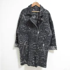 良品 DIESEL ディーゼル ライダースコート ブラック×グレー レディース 古着 中古 USED