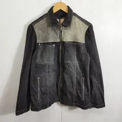 COMME CA DU MODE MEN コムサデモードメン デニム ジャケット ジップアップ レザー切り替え 鹿革 スエード 切替 短丈 古着 vintage archive メンズ ブラック系 B626