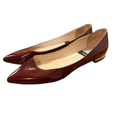  BALDAN パンプス  エナメル ゴールドヒール ポインテッドトゥ 255 ボルドー 2000002376491【MN31】