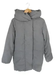 バックナンバー BACK NUMBER ジャケット コート 中綿 フード ジップアップ ボタン 無地 グレー サイズL QQQ