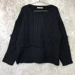 un dix cors アンディコール ケーブル編み 切替 ニット ネイビー Fサイズ ◇〇