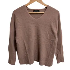 美品 green label relaxing グリーンレーベルリラクシング フォックスミックス Vネック プルオーバー ニット セーター ピンク系 レディース 古着 中古 USED