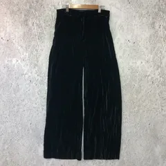 H&M エイチアンドエム ベルベット ワイド パンツ ダークグリーン 36サイズ 〇◇