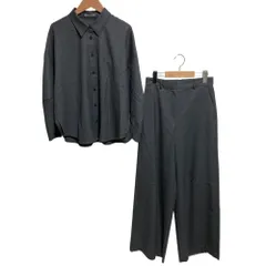 美品 25AW theory luxe セオリーリュクス SUAVE SAXONY KALLEN SHIRT/ROOKY PANT シャツ ワイドパンツ セットアップ サイズ38 グレー レディース 古着 中古 USED