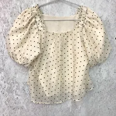 GRL グレイル ドット 柄 シアー バルーンスリーブ ブラウス アイボリー Mサイズ □〇