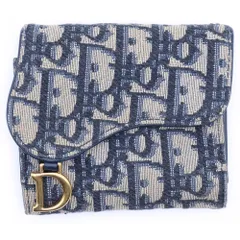 Christian Dior (クリスチャンディオール) ロータスウォレット オブリーク ジャカード 三つ折り コンパクトウォレット S5652CTZQ ベージュ
