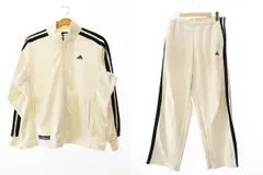 アディダス adidas ロゴ 刺繍 トラックジャケット セットアップ L オフホワイト ブランド古着ベクトル 中古 ● 250305 
