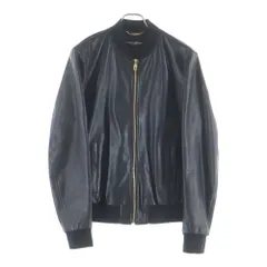DOLCE & GABBANA (ドルチェアンドガッバーナ) 裏地総柄 レザーボンバージャケット ブルゾン ブラック G9PN9Lのサムネイル
