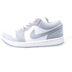 NIKE (ナイキ) WMNS AIR JORDAN 1 LOW DC0774-105 ウィメンズ エアジョーダン1 ウルフグレー ローカットスニーカー US10/27.0cm グレー/ホワイト