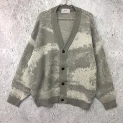 CONFIRM コンファーム モヘアライクルーズシルエットグラデーション 煙柄ジャガードシャギーニットカーディガン グレー Mサイズ ◇〇☆のサムネイル