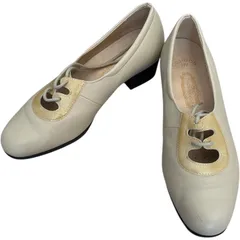   銀座ヨシノヤ ウォーキングシューズ ウォーキング パンプス   リボン アイボリー ベージュ レディース22.0【Z1799】