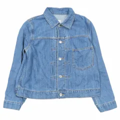 新品同様 MACKINTOSH PHILOSOPHY マッキントッシュフィロソフィー コットン リネン ブレンド デニム ジャケット ブルゾン 36 ブルー レディース 古着 中古 USED