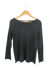 エニィスィス エニシス anySiS プルオーバー シャツ ブラウス 長袖 リブ 無地 ブラック サイズ2 QQQ