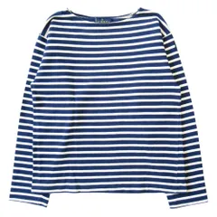 良品 Leminor ルミノア ボーダー ロング Tシャツ カットソー 長袖 サイズ3 L ネイビー/ホワイト レディース 古着 中古 USED