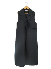 ユニクロ UNIQLO × JW ANDERSON シャツ ワンピース ノースリーブ 無地 麻混 ロング サイズM 黒 QQQ