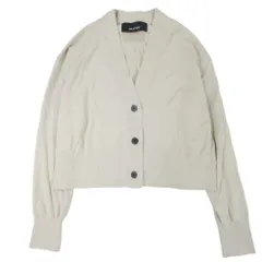 美品 23ss IHATOV イーハトーブ スリットスリーブ コットンニット カーディガン カットソー 羽織 Vネック M ペールグリーン レディース 古着 中古 USED