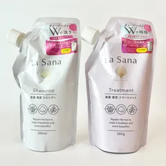 La Sana ラサーナ 海藻 海泥 シャンプー トリートメント ダメージヘア用 詰め替え用 ローズヒップの香り 380ml/380g 2袋セット ①