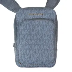 美品 MICHAEL KORS マイケルコース クーパー シグネチャー ウォレット クロスボディバッグ ミニ ショルダーバッグ カバン ネイビー レディース 古着 中古 USED