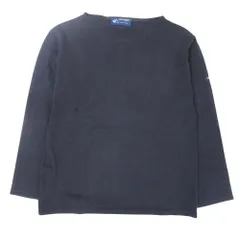 良品 SAINT JAMES セントジェームス バスクシャツ ソリッド ロング Tシャツ カットソー ボートネック 長袖 SM 黒 ブラック レディース 古着 中古 USED