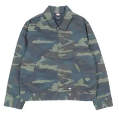 新品同様 Dickies ディッキーズ アイゼンハワー キルト ラインド ウーブン ツイル ジャケット 迷彩 アウター カーキ L メンズ 古着 中古 USED