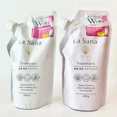 La Sana ラサーナ 海藻 海泥 シャンプー トリートメント ダメージヘア用 詰め替え用 ローズヒップの香り 380ml/380g 2袋セット ②